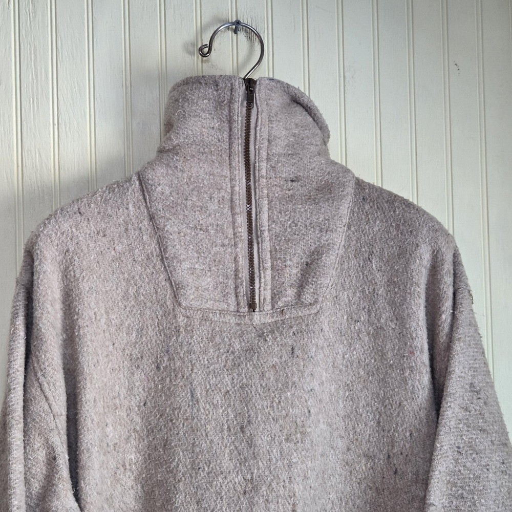 Earth Ragz Sweater Mens‎ 2XL Beige Quarter Zip Mock Neck Heavyweight Pullover